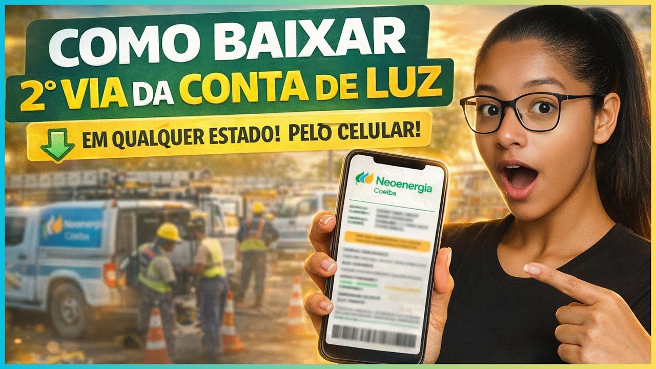 COMO TIRAR A 2ª VIA DA CONTA DE LUZ OU BAIXAR A CONTA DE LUZ PELO CELULAR EM 2026 (QUALQUER ESTADO)