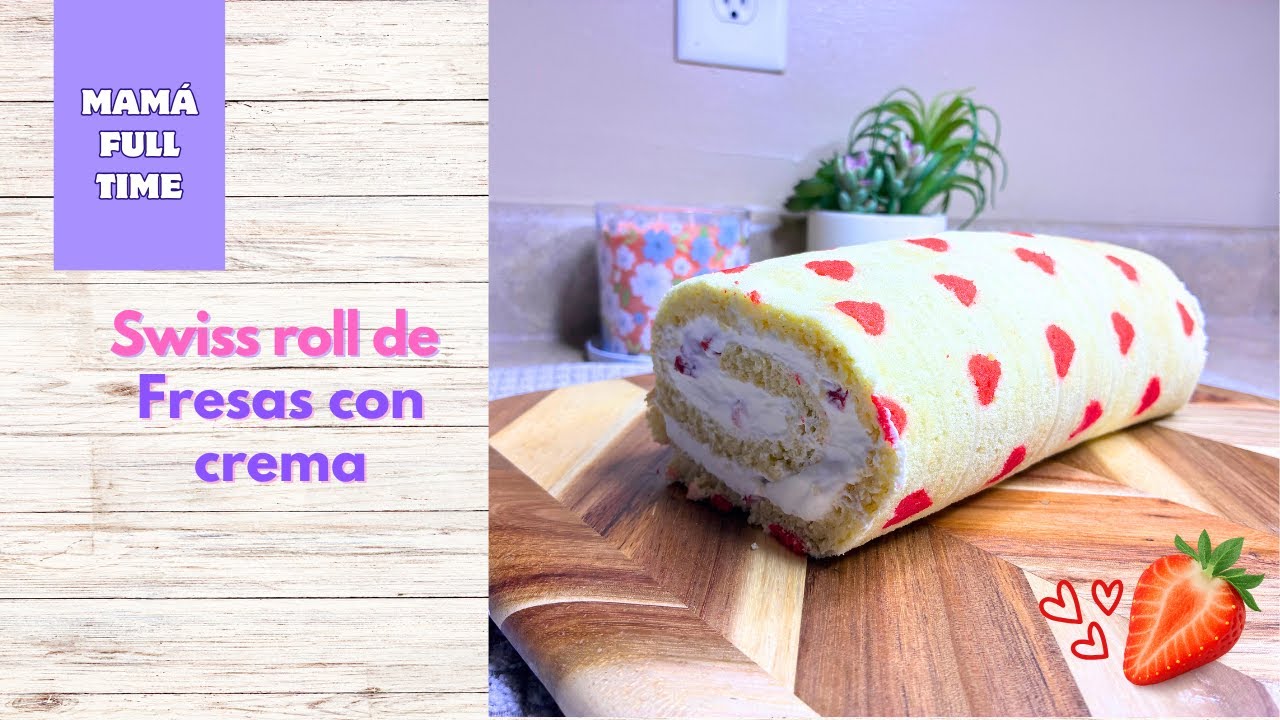 Roll de Fresas con Crema 💕 Postre Perfecto para San Valentín ❤️