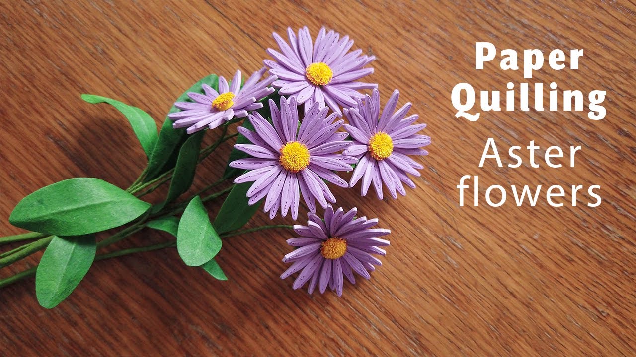Aster flowers DIY - Autumn Paper Quilling Art