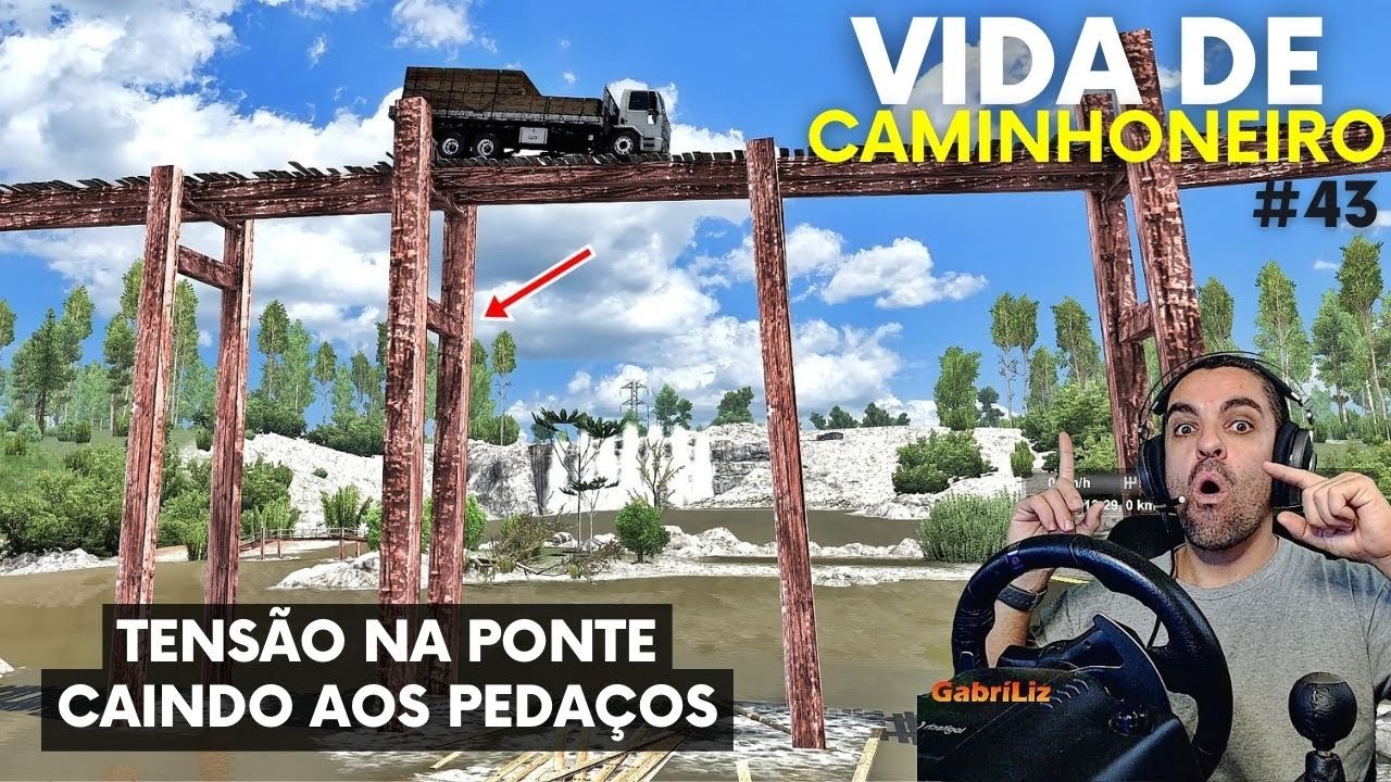 TENSÃO NA PONTE CAINDO AOS PEDAÇOS - Vida de Caminhoneiro #43 ETS2