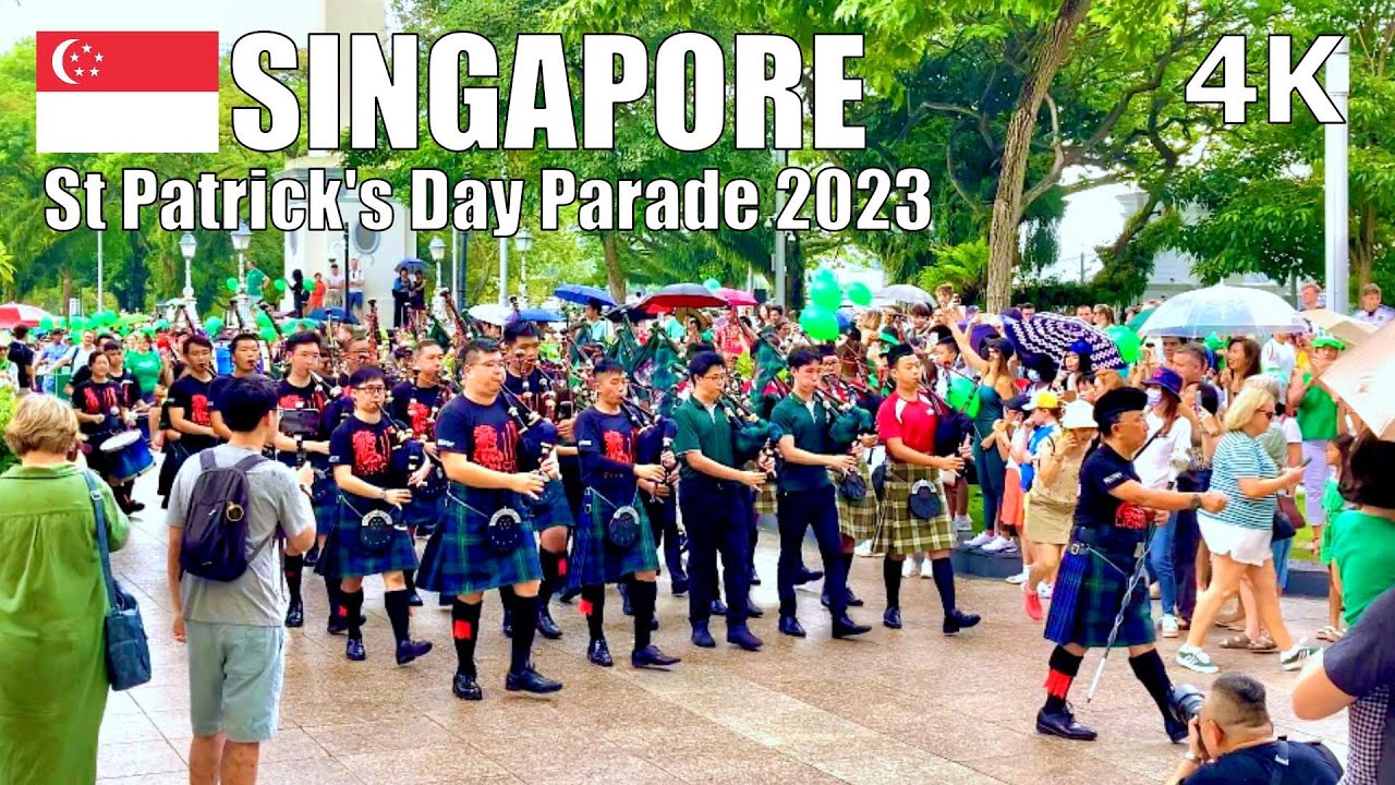 St Patrick’s Day Parade 2023, Singapore 🇸🇬 – Walk with Bagpipers! - Virtual Walking Tour