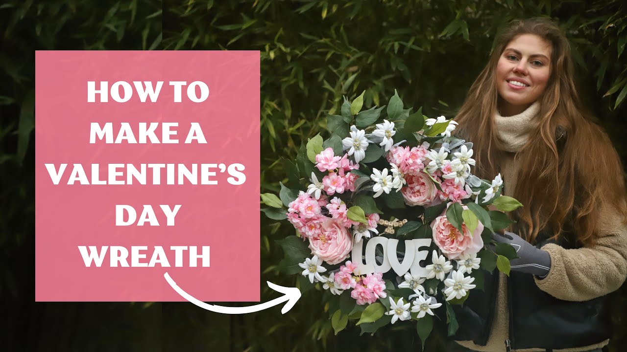 Valentine's Day wreath with flowers DIY | Valentines Day Decor
