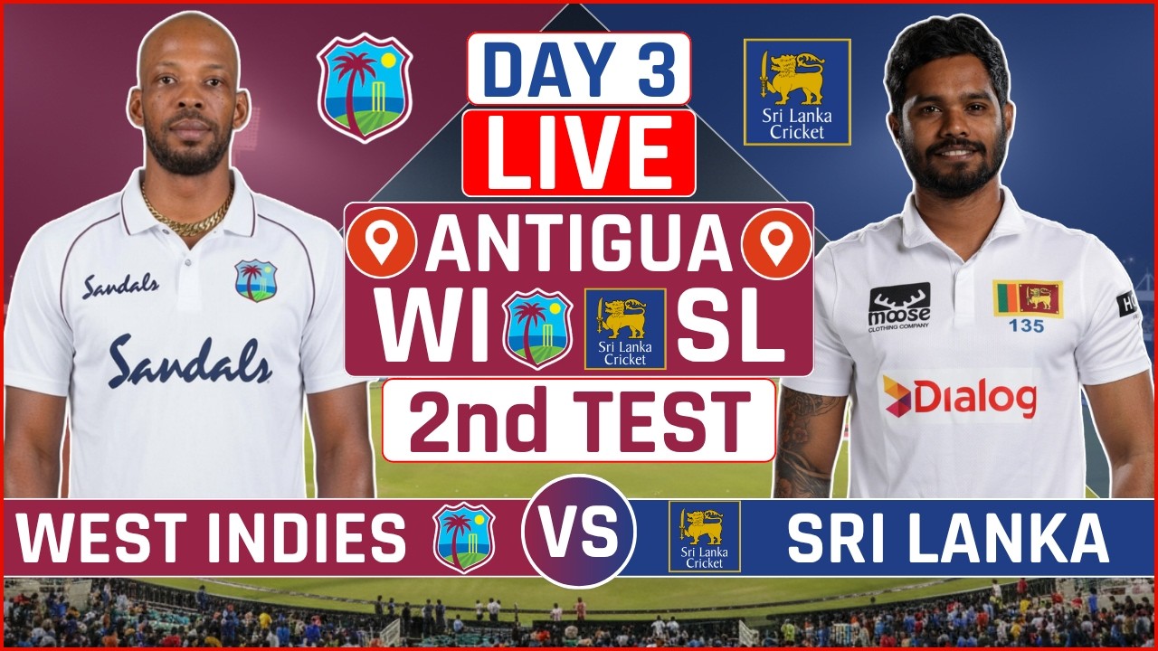 West Indies vs Sri Lanka 2nd Test Live Score | WI vs SL 2nd Test Day 3 Live Audio Commentary