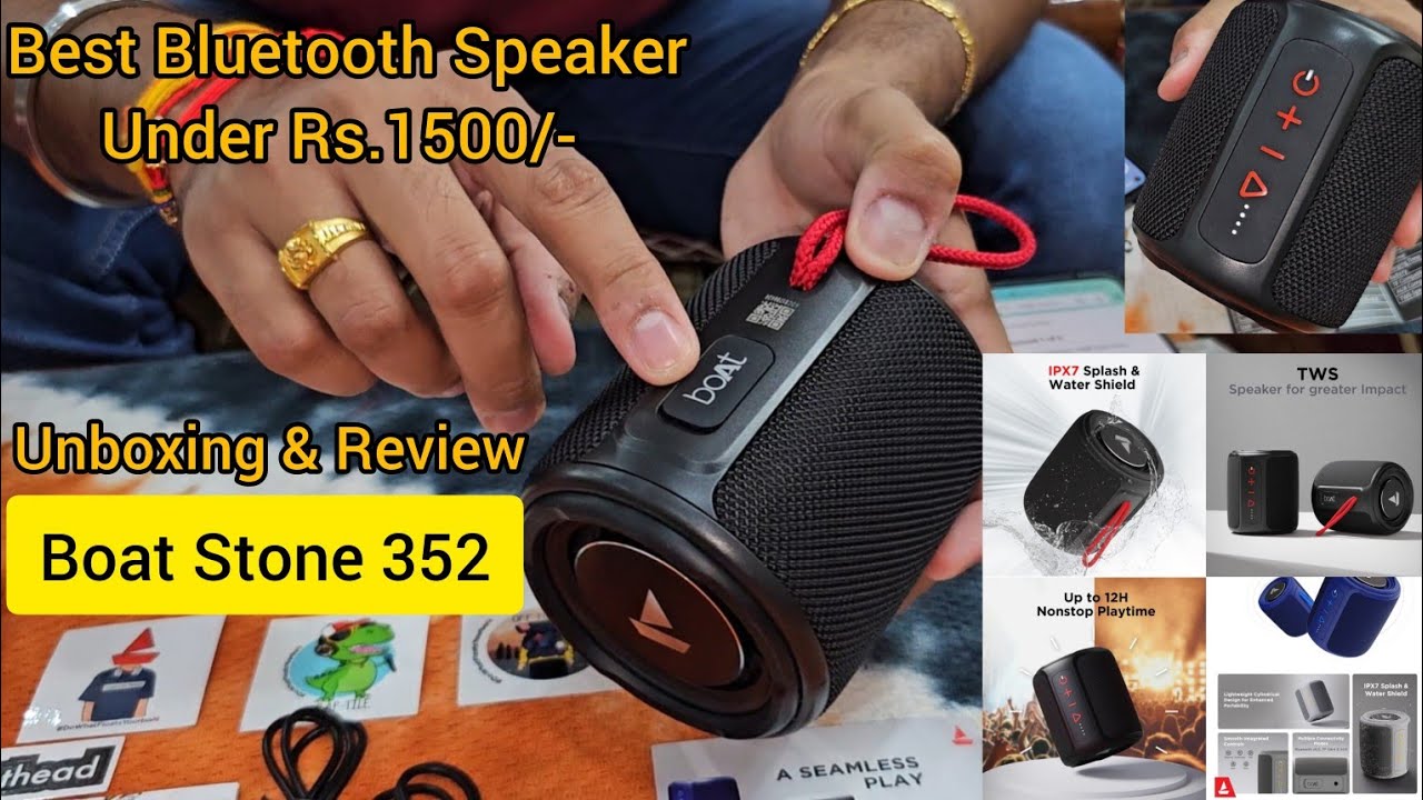 🔥Unboxing BOAT STONE 352 Bluetooth Speaker🔊 with Type-C fast Charging & 12Hr Backup🔋Under Rs.1500/-😱