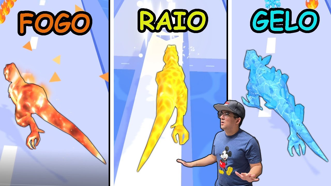 MISTUREI DINOSSAUROS COM VÁRIOS ELEMENTOS DIFERENTES! - Dino Evolution Run 3D (jogos de celular)