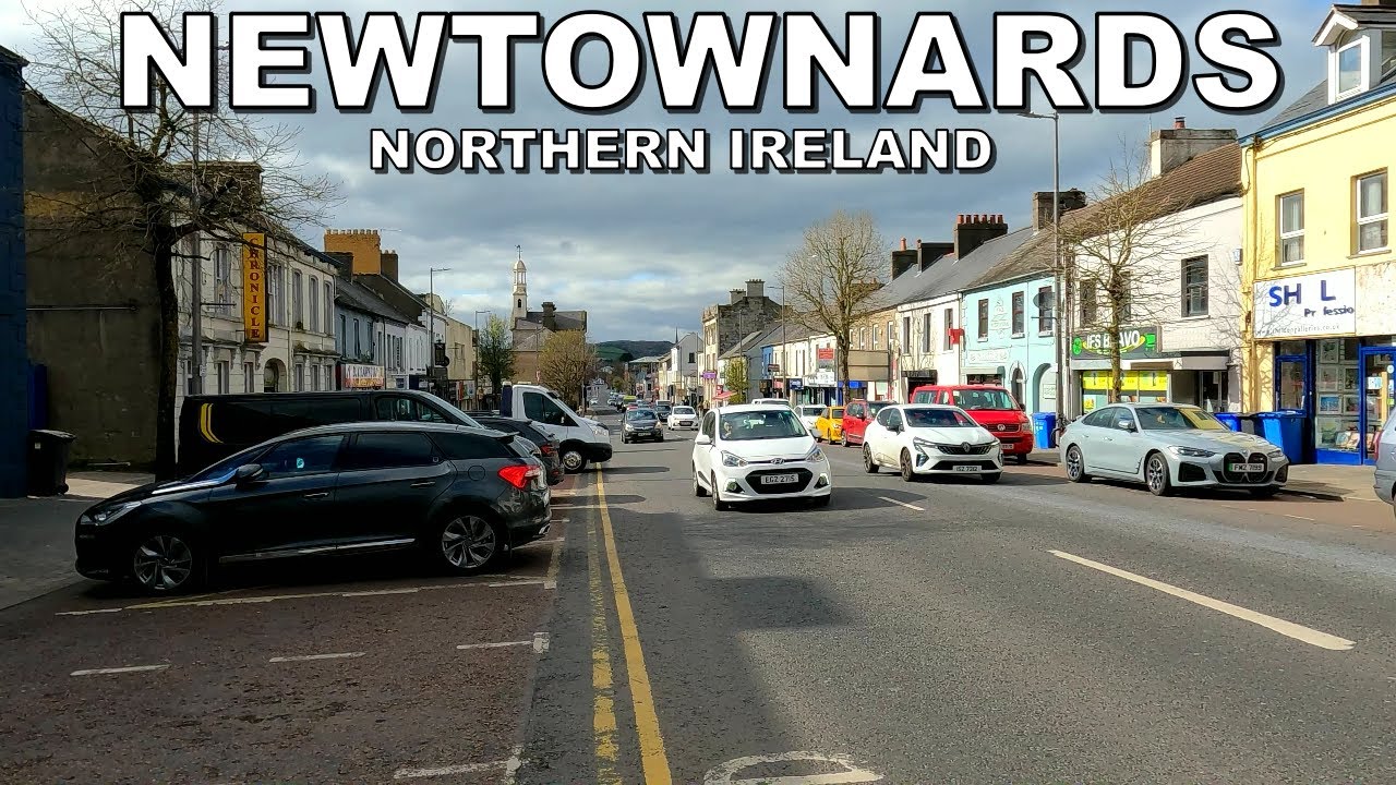 WALKING AROUND NEWTOWNARDS TOWN in NORTHERN IRELAND * 4K (60fps)