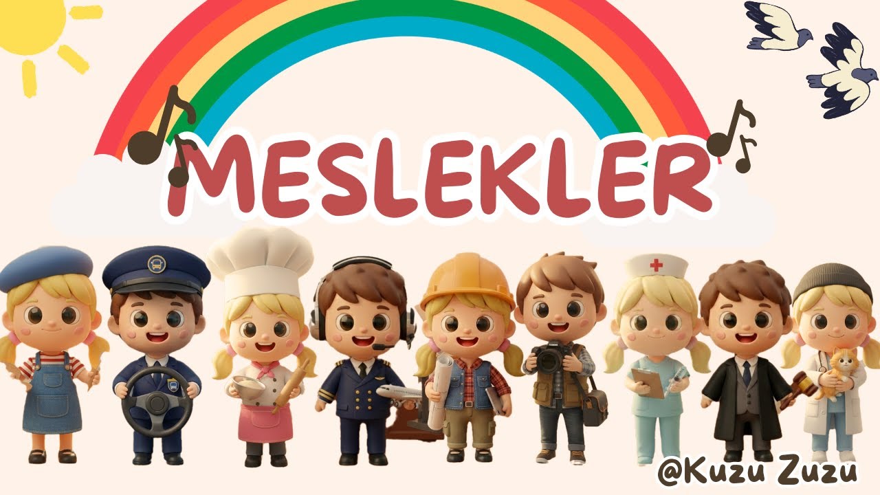 MESLEKLERİ ÖĞRENELİM - 2 🎓 | Kuzu Zuzu İle Meslekleri Keşfediyorum | Çocuk Şarkıları