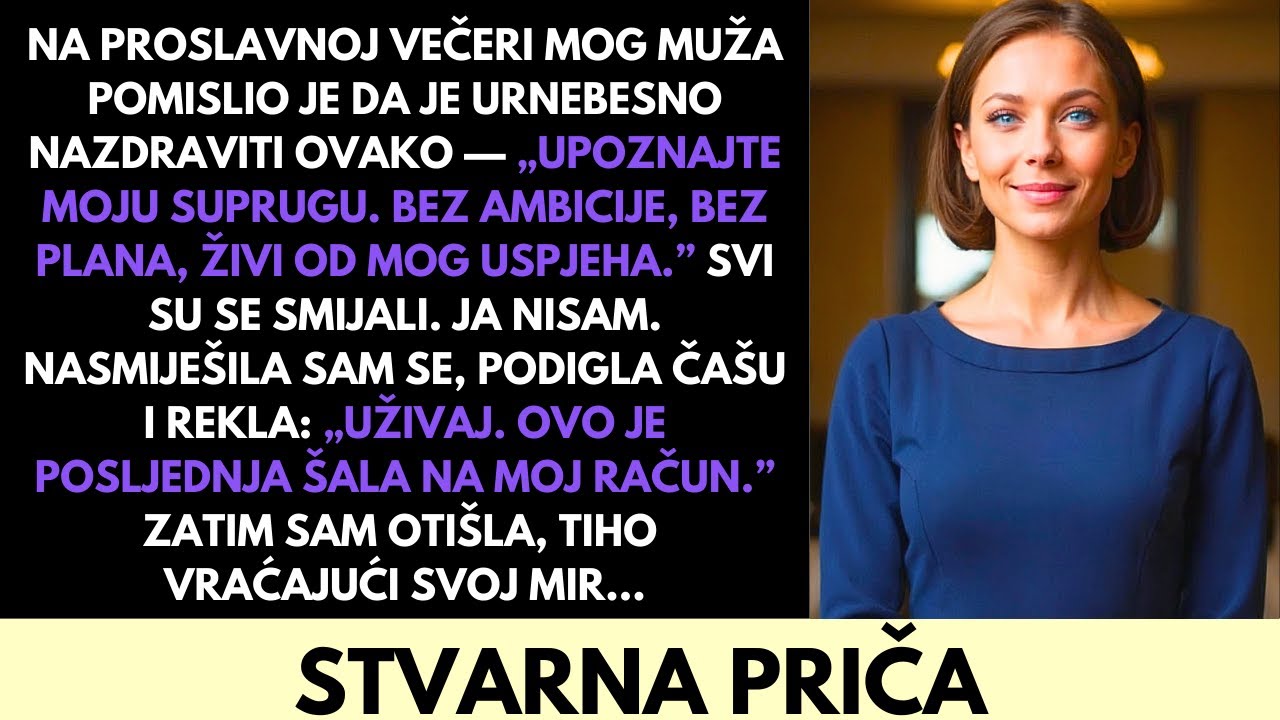 Na Luksuznoj Večeri Mog Muža Ismijao Me—Podigla Sam Čašu I Vratila Svoju Moć