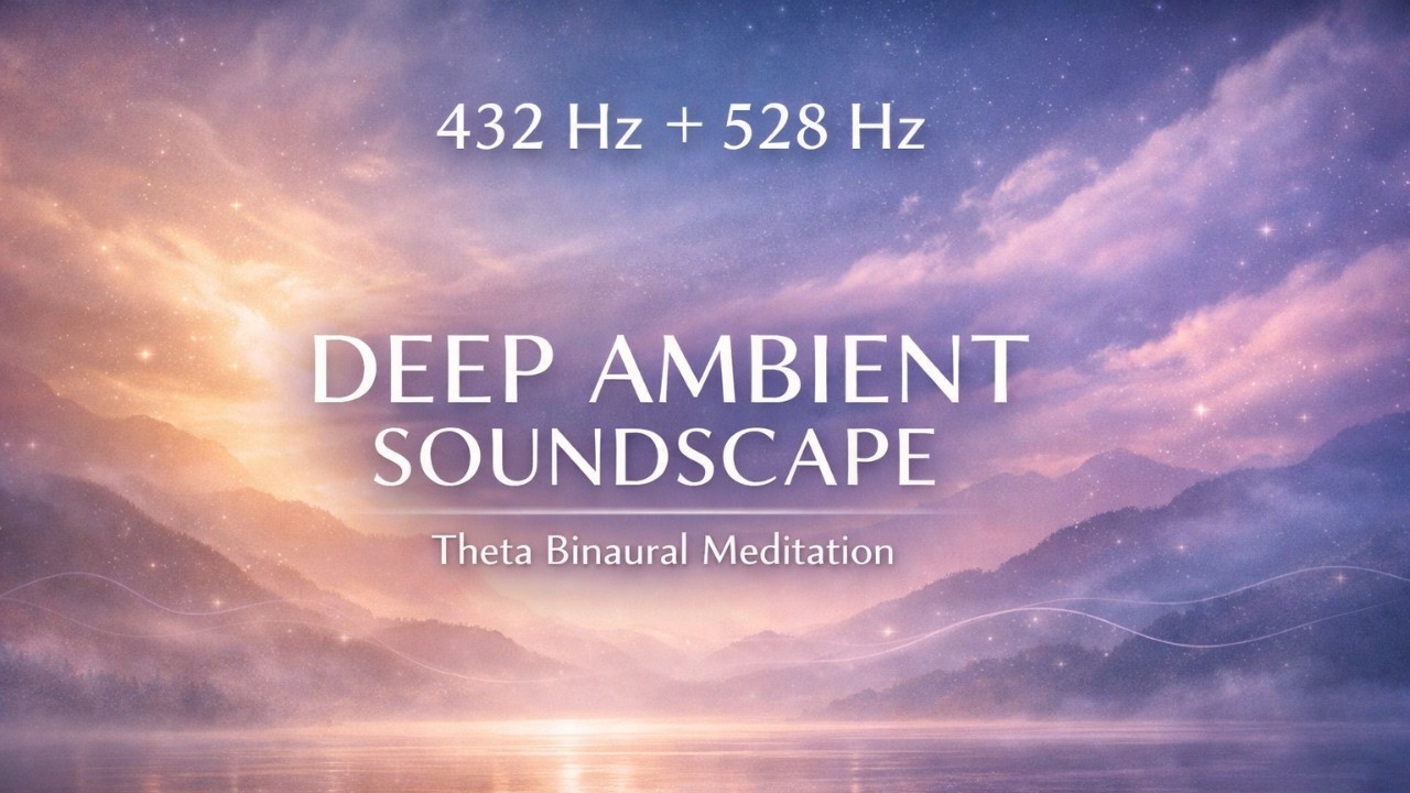 Deep Focus Soundscape (432Hz & 528Hz) | 6Hz Theta Binaural Meditation (BLACK SCREEN)