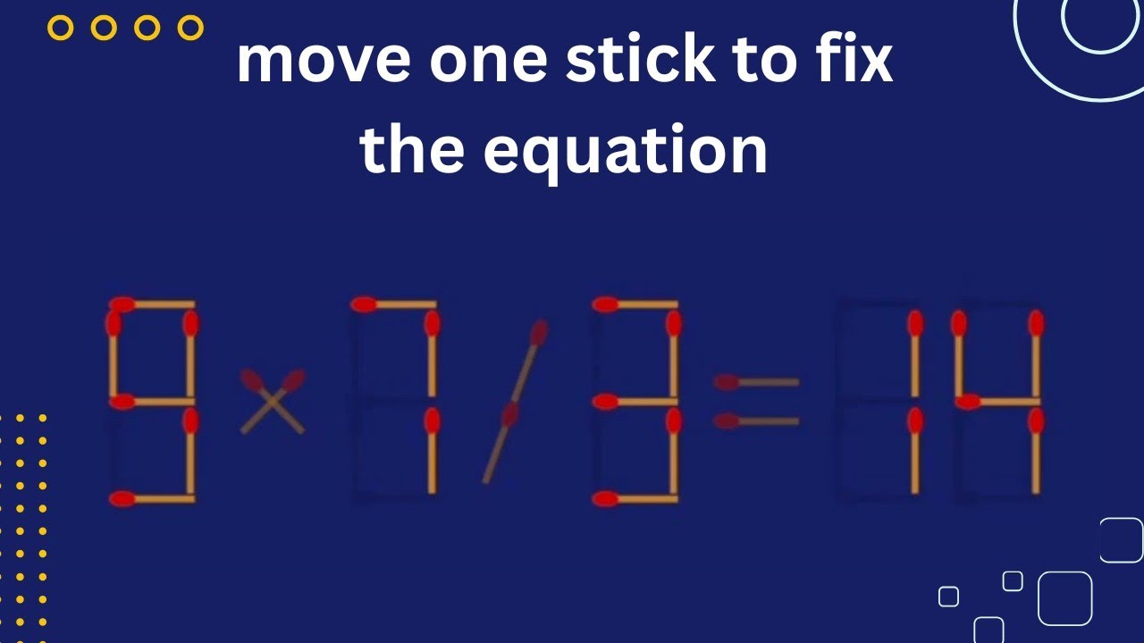 Turn the wrong equation into correct || maths matchstick puzzle ||