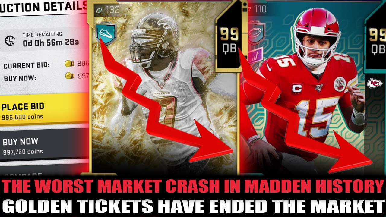 THE WORST MARKET CRASH IN MUT HISTORY! INSANE CRASH! GOLDEN TICKETS END THE MUT MARKET | MADDEN 20