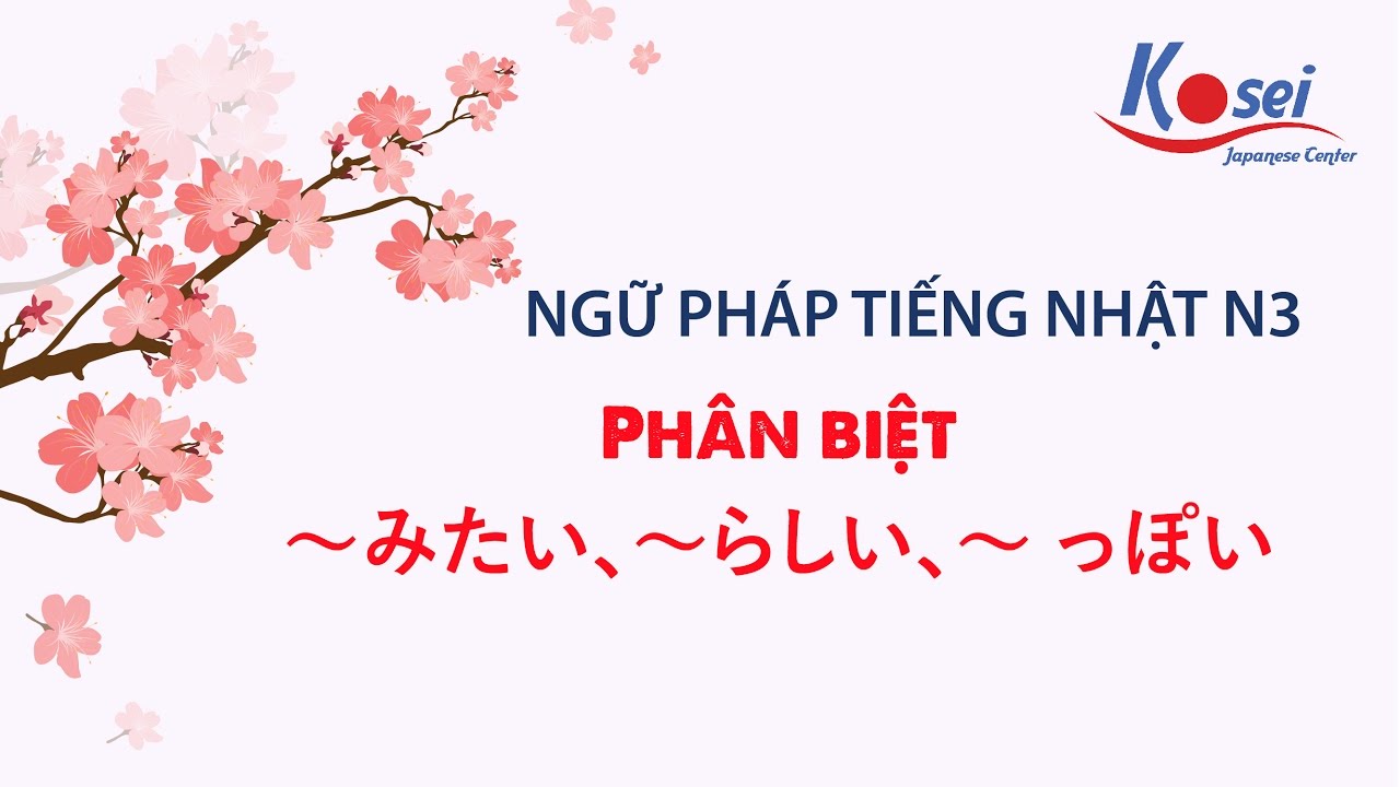 Ngữ pháp tiếng Nhật N3 - Phân biệt: ～みたい、～らしい、～ っぽい