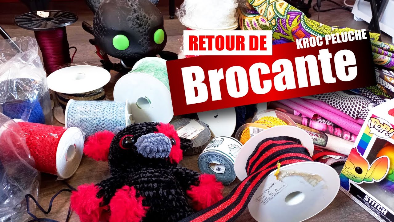 Retour de Brocante : Chèvre Démon, Krokmou, Stitch, Tissus et plein de Rubans ! - KROC Peluche
