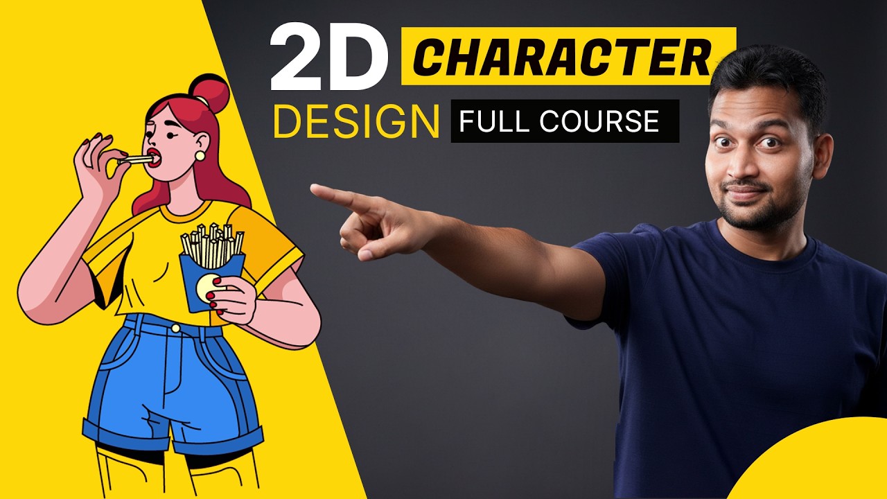 Character Design Full Course in One Video | 2D Character Design for Animation | Illustrator Tutorial