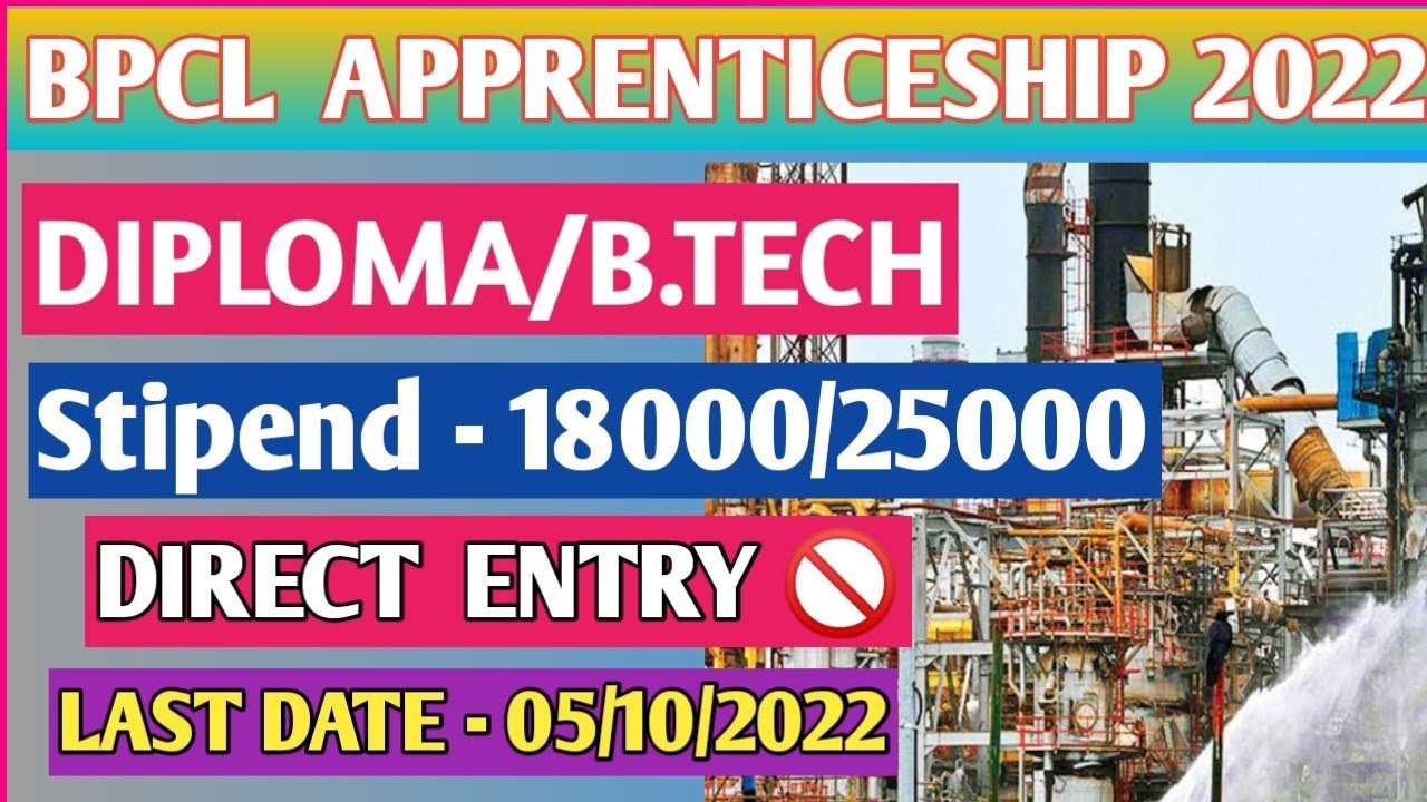 #BPCL APPRENTICESHIPS//JOB ALERTS//#2022 #DIPLOMA OR B.TECH #JOB UPDATE MISSION 🔥🔥