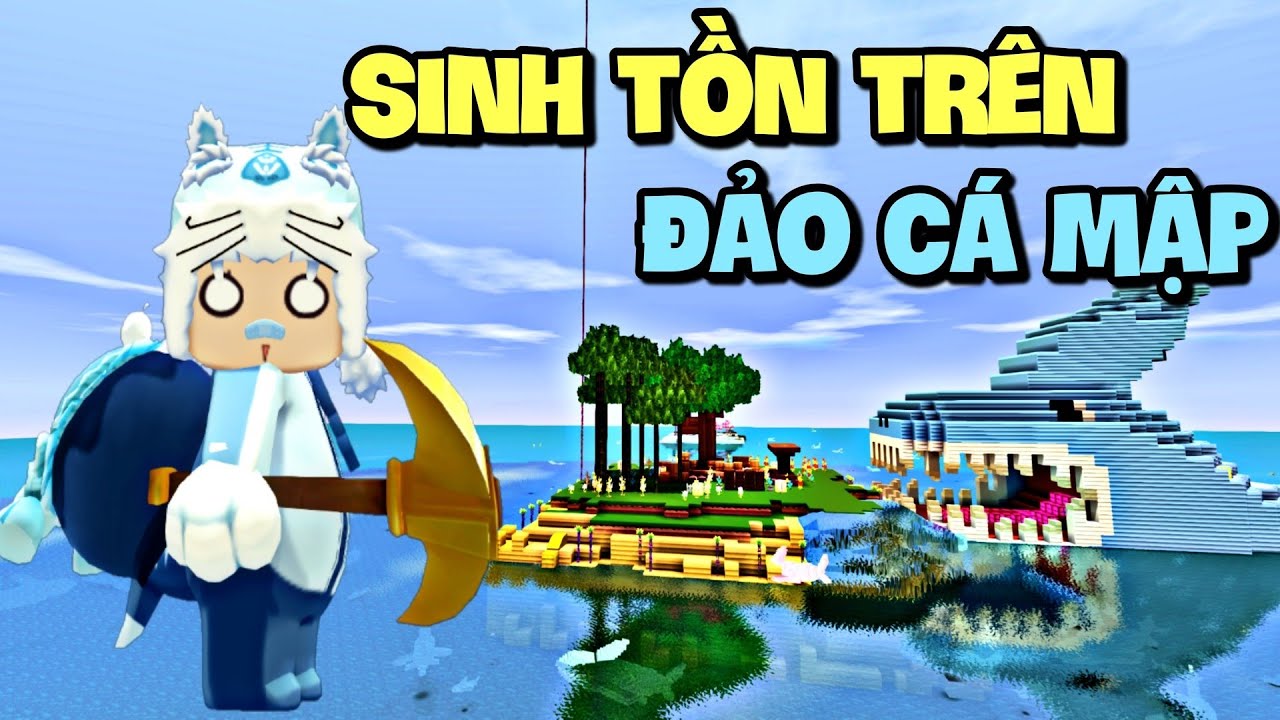 Thử thách sinh tồn trên đảo cá mập trong Mini World | Meowpeo