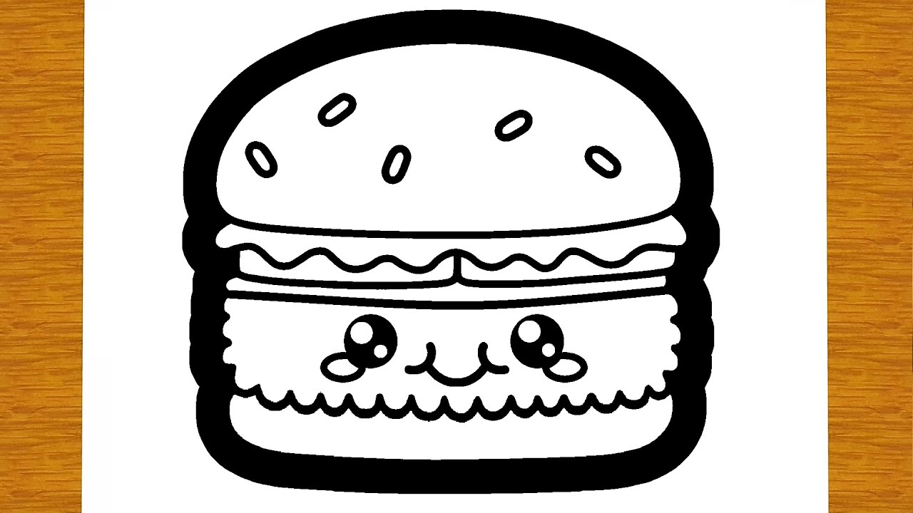 HOE TEKEN JE EEN HAMBURGER KAWAII | Gemakkelijke tekeningen