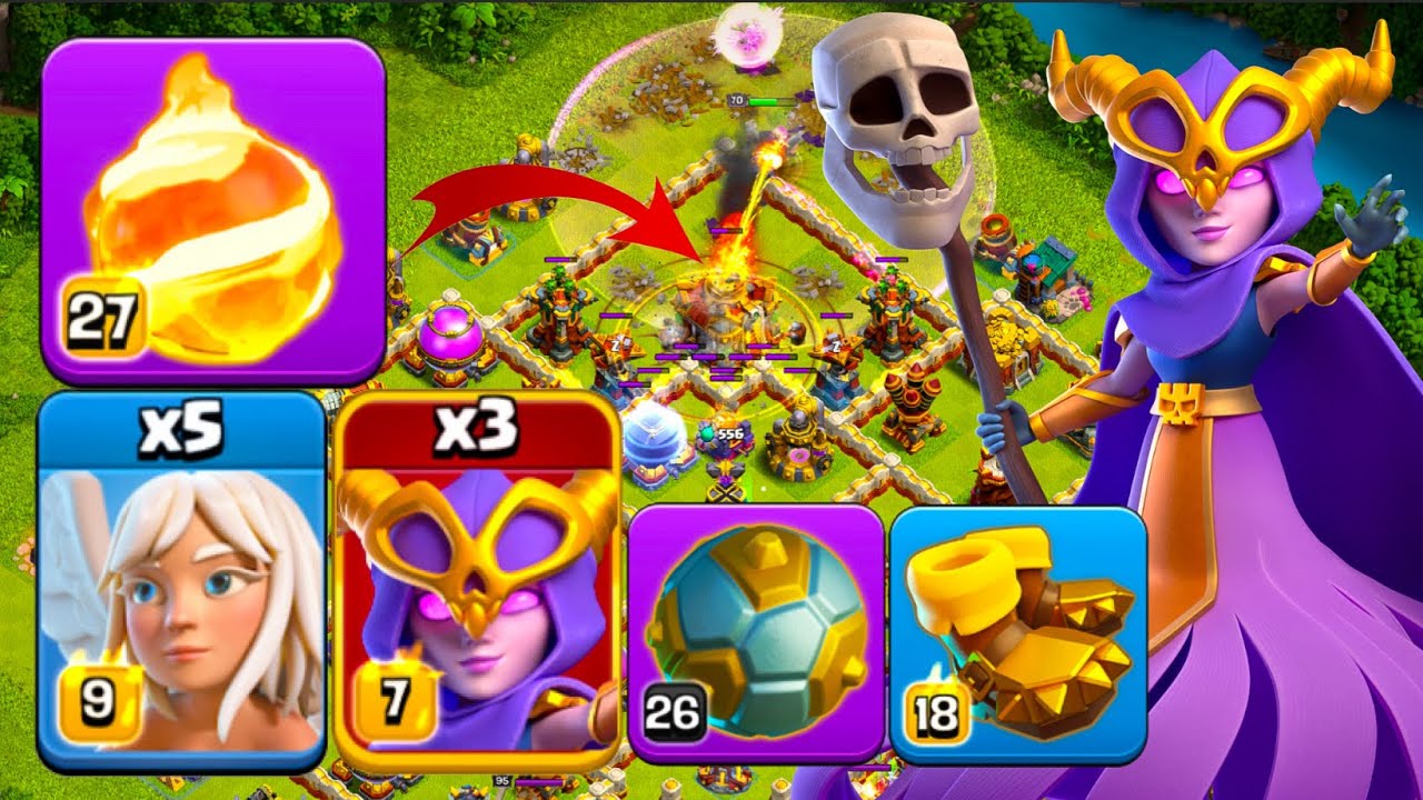 How To Warden Walk Fireball TH16 Super Witch Legend League Attacks! Clash of Clans
