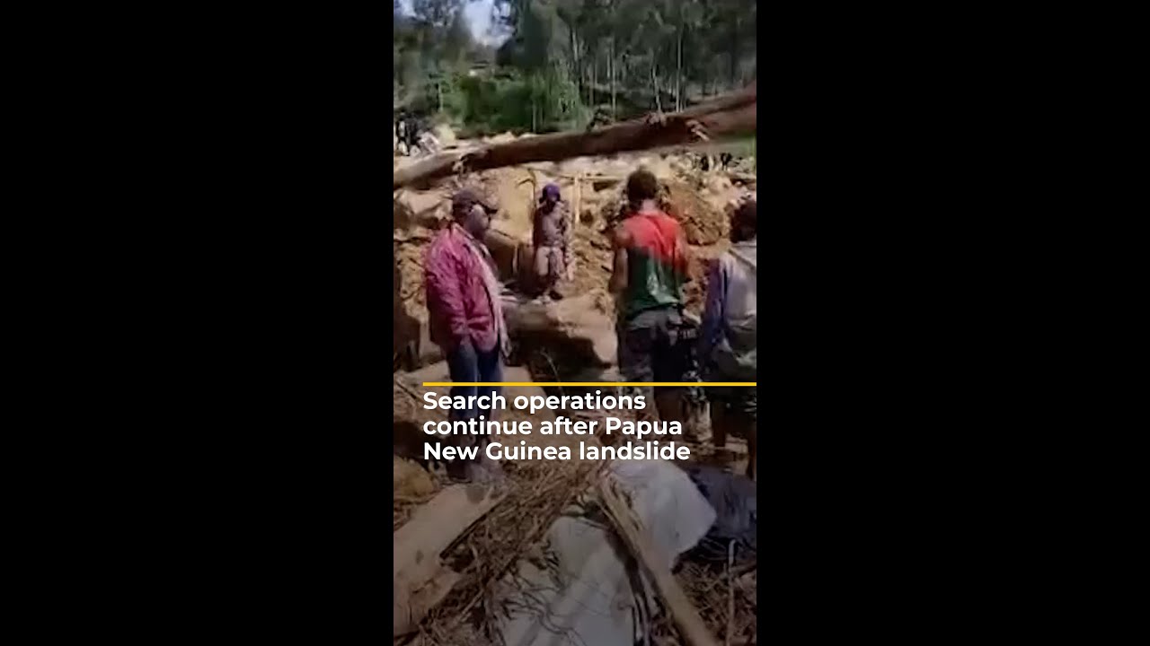 Search operations continue after catastrophic landslide in Papua New Guinea | AJ #shorts