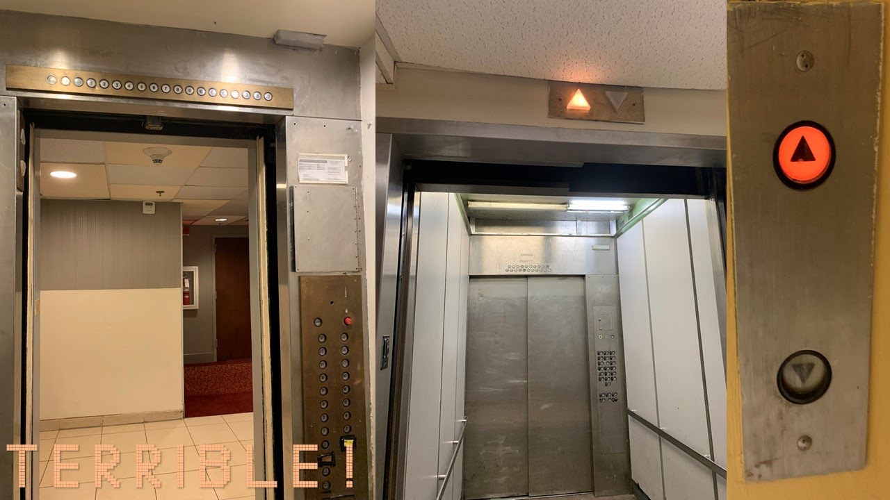 TERRIBLE Westinghouse AE Traction Service elevators @ Stamford Marriott - Stamford, CT