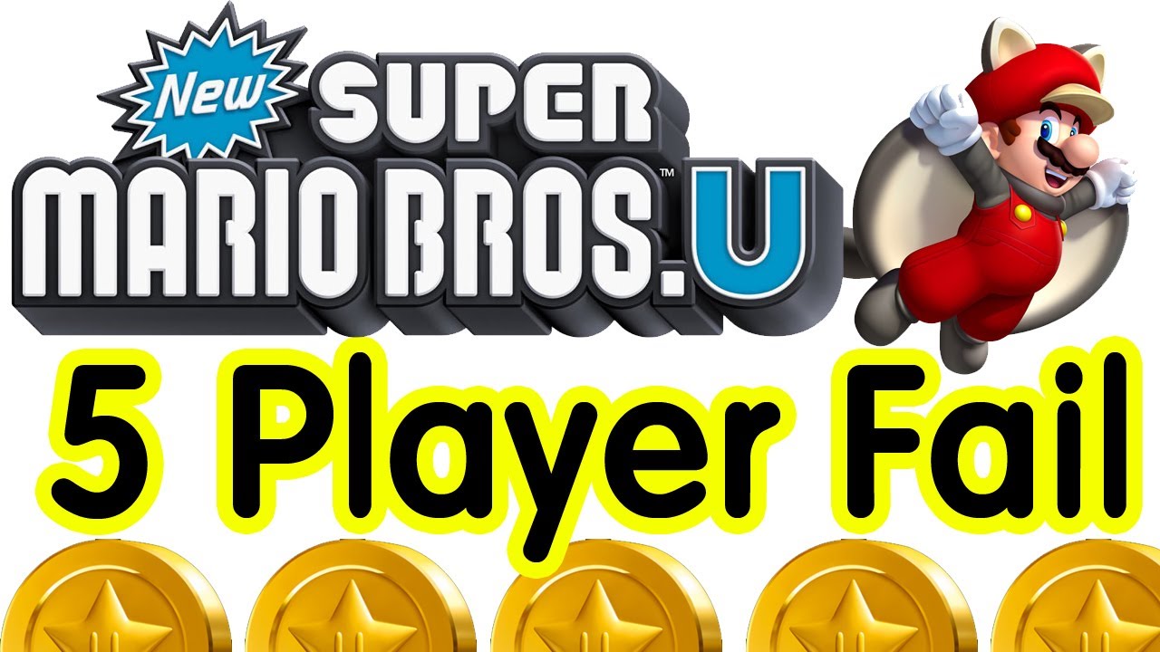 5 Player WiiU Fail (New Super Mario Bros)