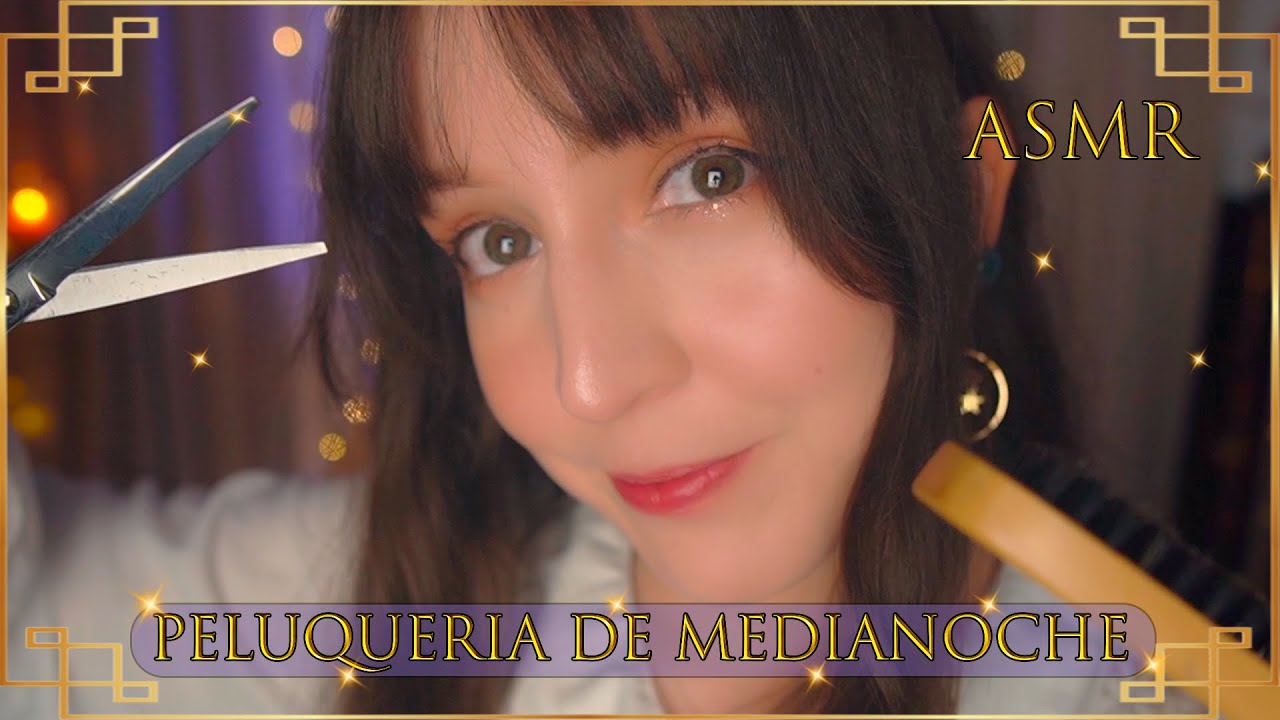 ⭐ASMR Парикмахерская полуночи 🌃 [Субтитры] Стрижка, Мытье, Массаж, Окрашивание волос и Укладка