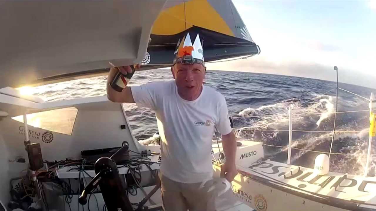Mike Golding's 22nd crossing of the Equator during Vend&eacute;e Globe 2012 2013