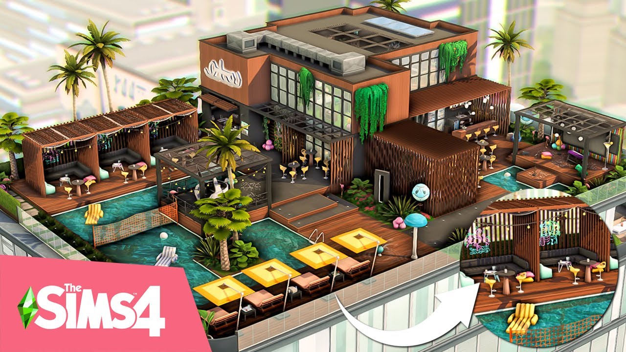 MODERN PARTY LOUNGE 🦩 The Sims 4 Party Essentials Speed Build