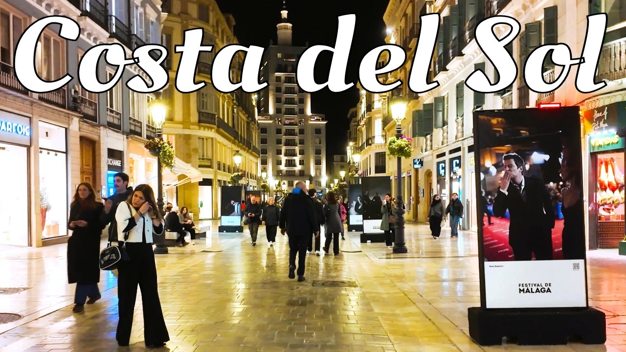 Malaga Evening Street Walk 🌙 Daily Life on Costa del Sol | Spain March 4K