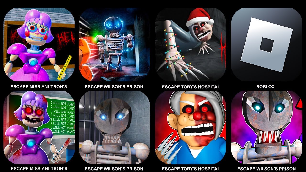 ROBLOX: ESCAPE MISS ANI-TRON'S DETENTION, ESCAPE WILSON'S PRISON,  ESCAPE TOBY'S HOSPITAL,.....