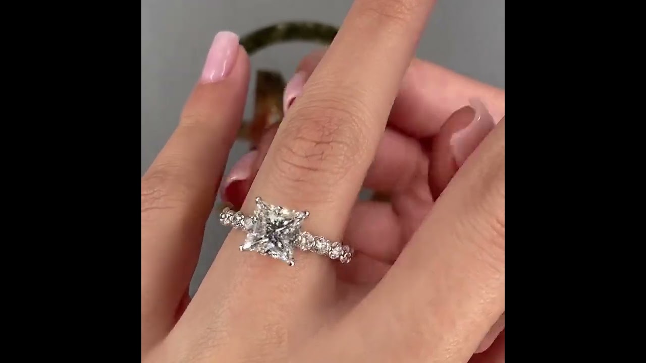 Stunning combination of 2 carat princess cut diamond |IG: nature_sparkle #shorts #jewelryreels