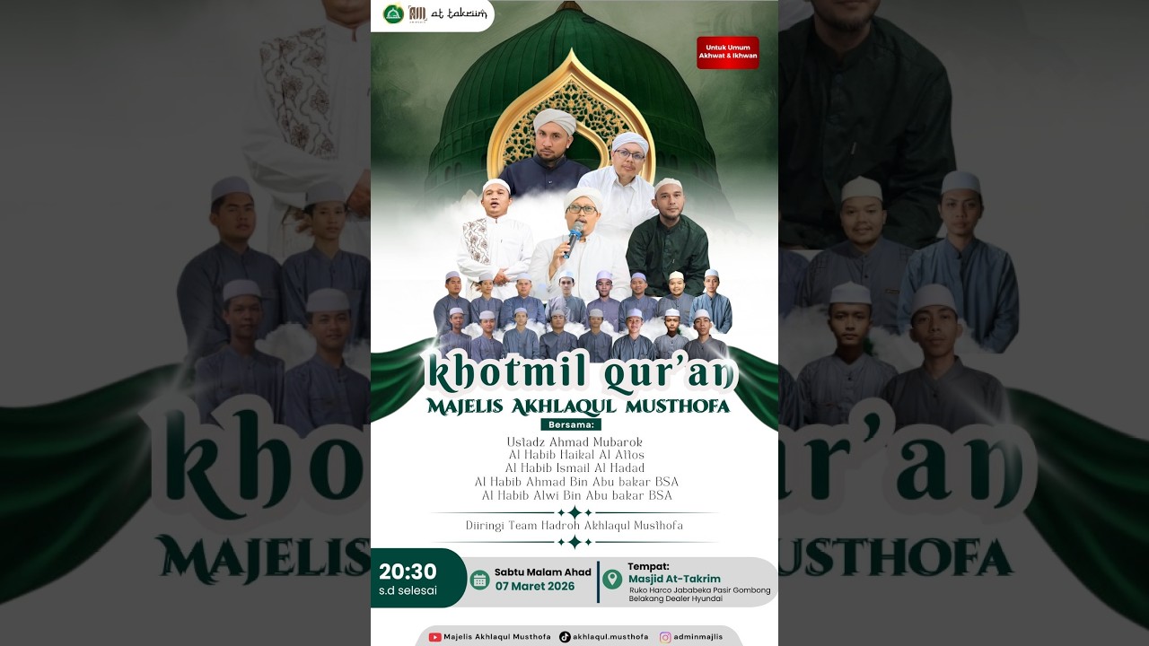 || LIVE KHOTMIL QUR'AN MAJELIS AKHLAQUL MUSTHOFA || Sabtu 7 Maret 2026