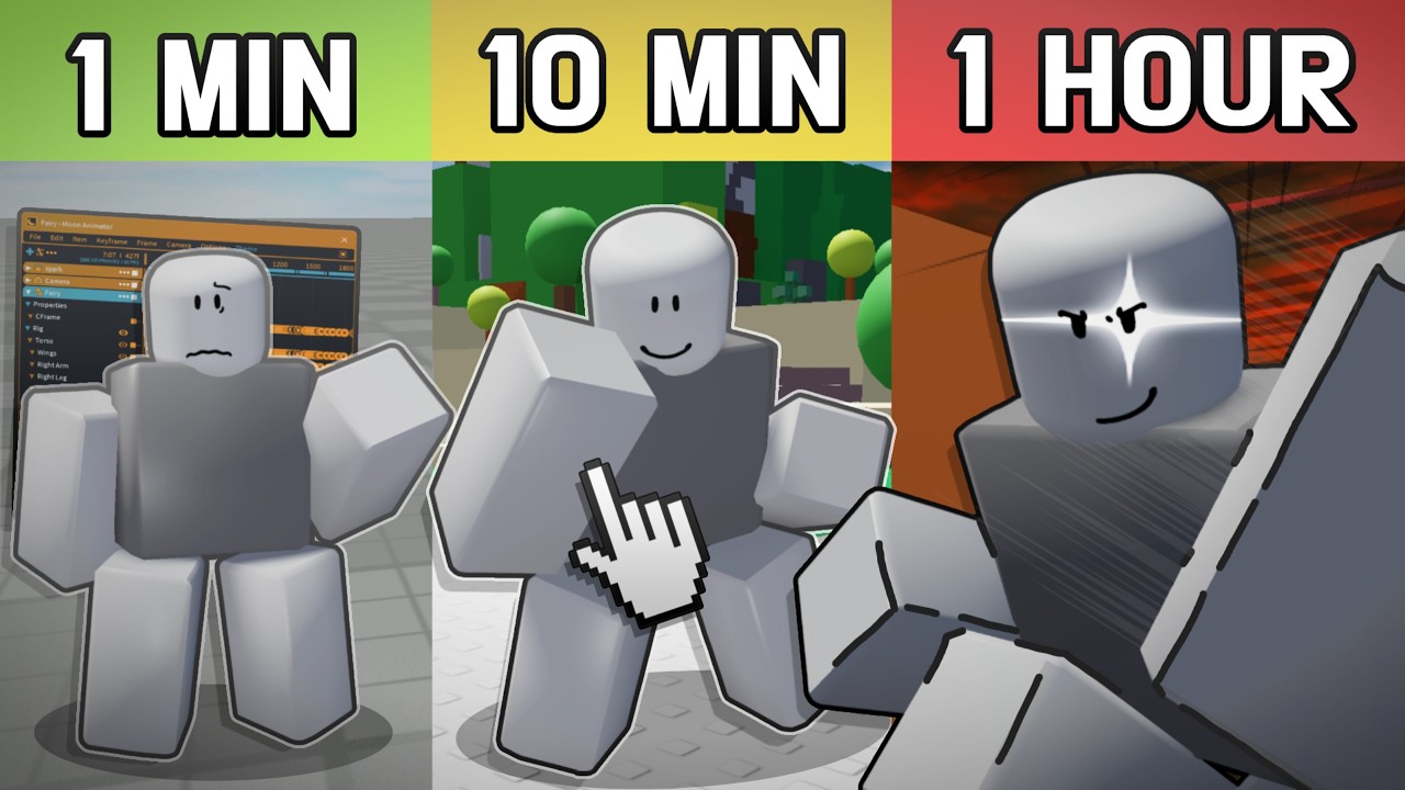 I Animated a Fight Scene in 1 Minute, 10 Minutes, and 1 Hour in ROBLOX!