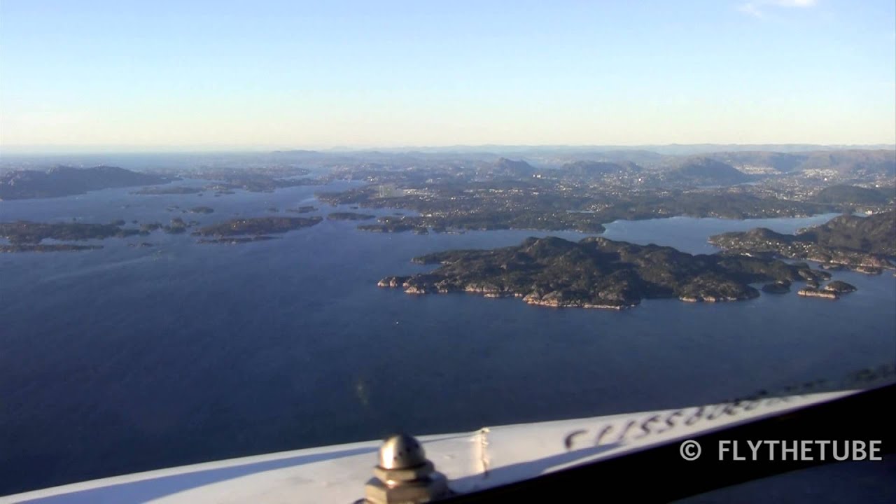Straight in ILS Approach RWY35, BGO Bergen Airport, HD Cockpit View