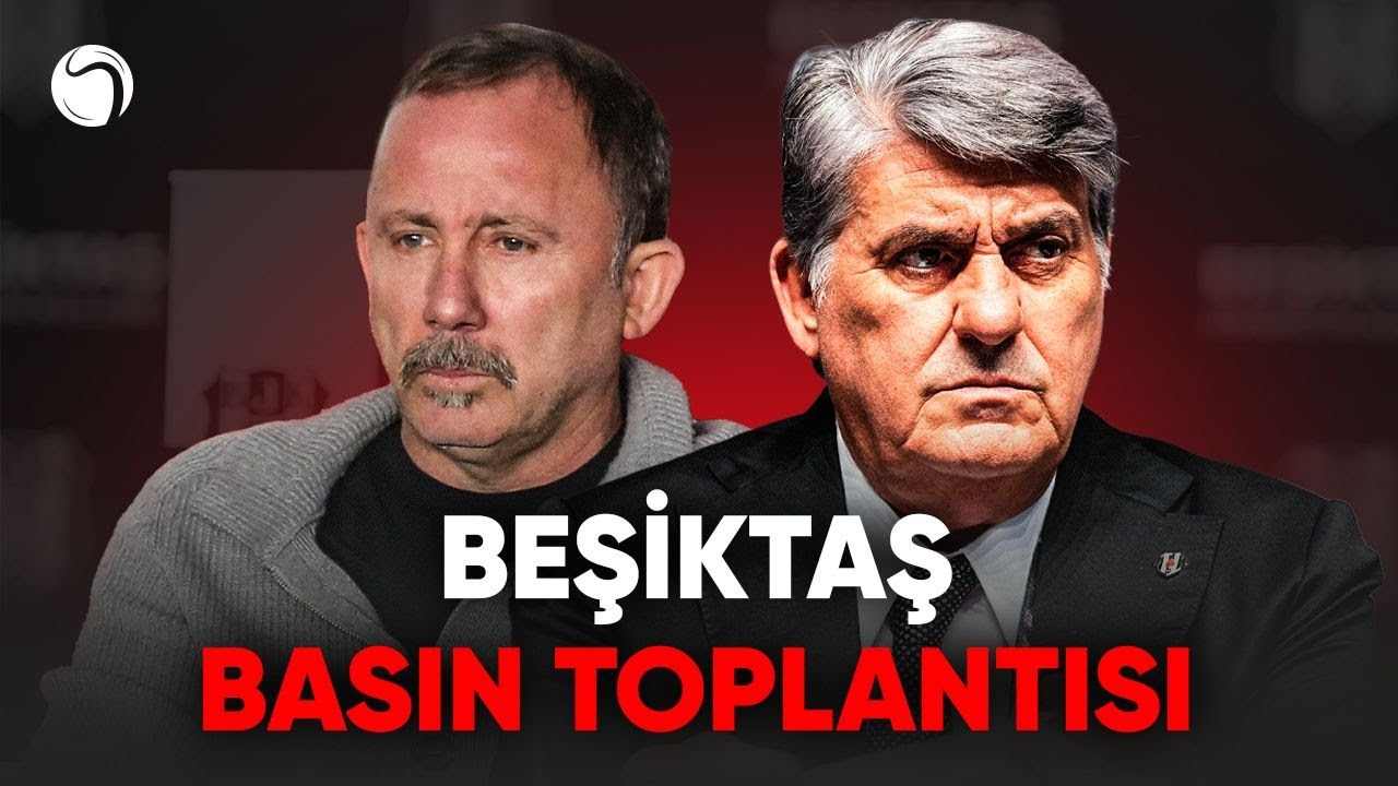 Beşiktaş Başkanı Serdal Adalı ve Teknik Direkt&ouml;r Sergen Yal&ccedil;ın Basın Toplantısı D&uuml;zenliyor