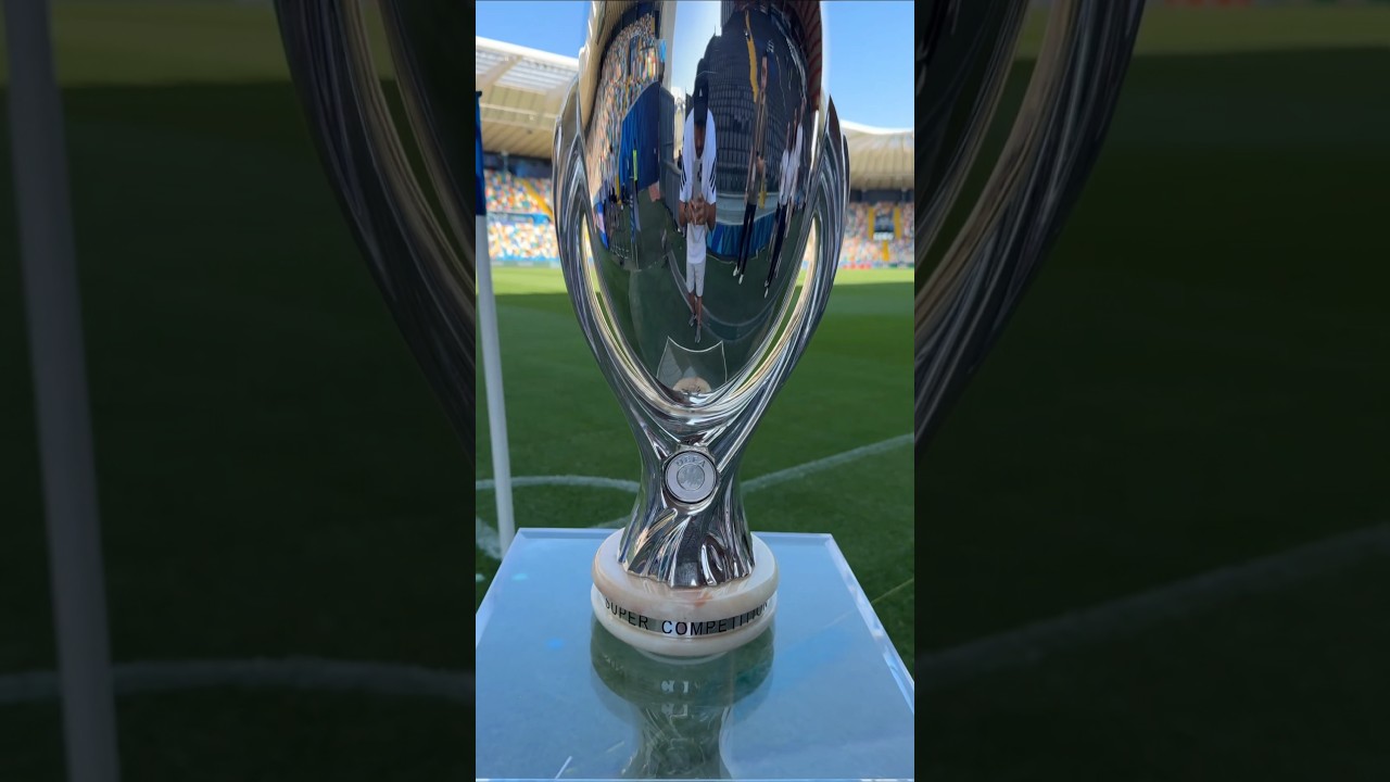 THE SUPER CUP TROPHY: Tottenham v PSG: Udine, Italy