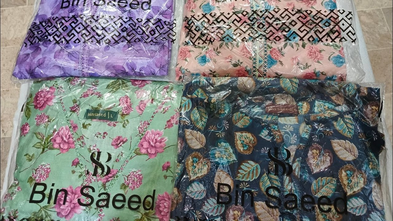 Eid Collection  Printed Lawn Stitched 2pc (Bin Saeed) 