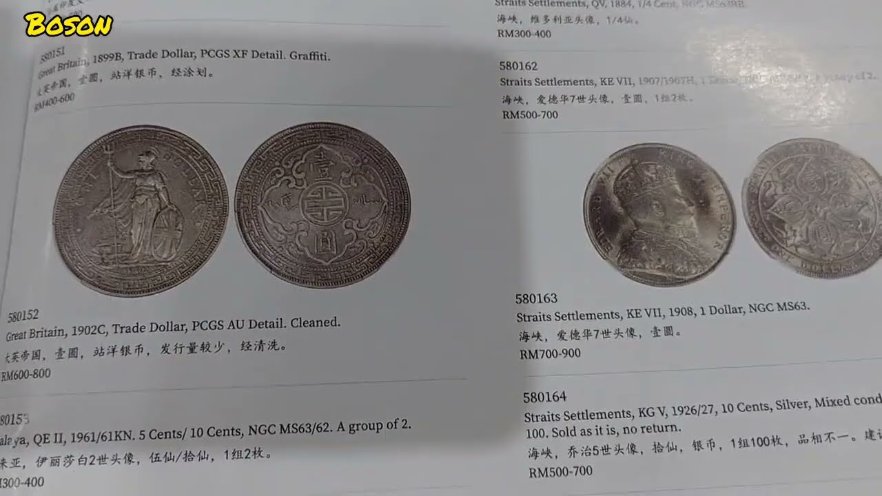 Malaysia Unique World Coin Signature Auction Catalogue 马来西亚钱币精品拍卖目录27/12/2025