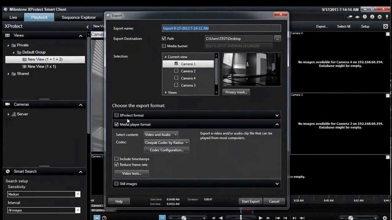 Milestone | How to export Video footage