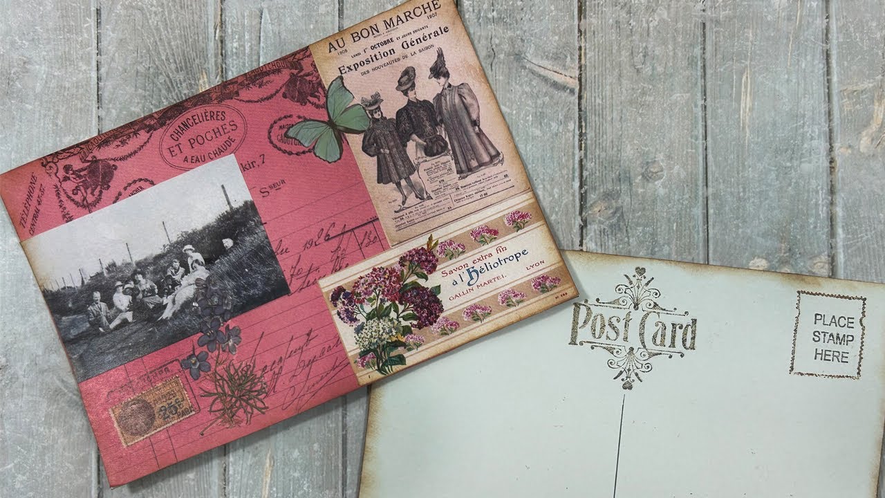 🎀Faux Vintage Postcards | Junk Journal Ephemera 