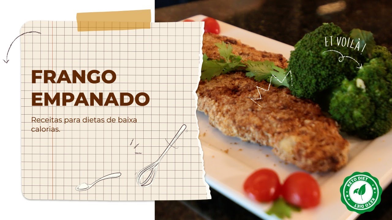 Frango empanado com farinha de amêndoas