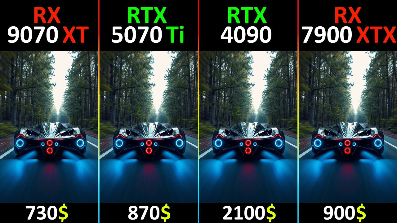 RX 9070 XT vs RTX 5070 Ti vs RTX 4090 vs RX 7900 XTX TEST IN 10 GAMES | R7-7800X3D