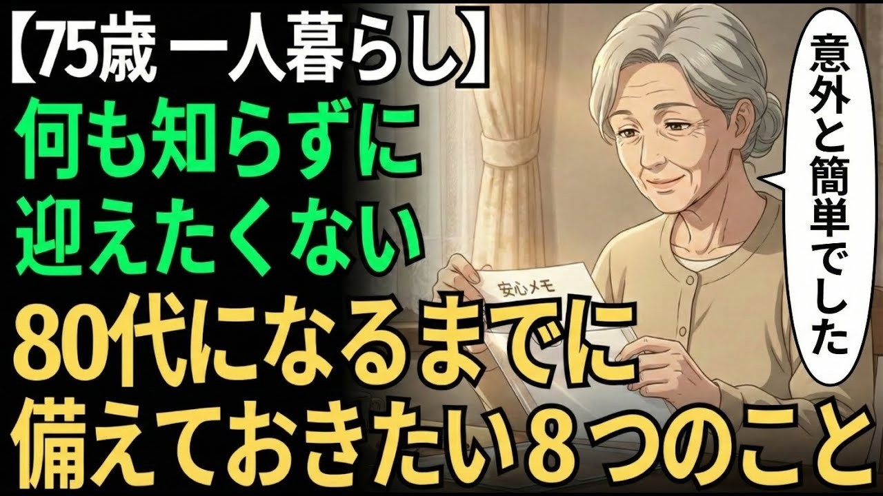 【75歳一人暮らし】何も知らずに迎えたくない｜80代になるまでに備えておきたい８つのこと