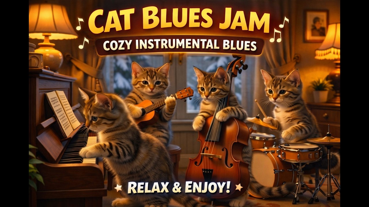 Cat Blues Jam 🐾 | Cozy Instrumental Blues Animation
