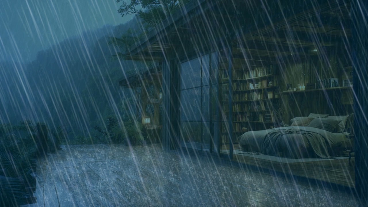 Дождливая ночь в укромной горной хижине | Глубокий сон, спокойствие ума, снятие стресса