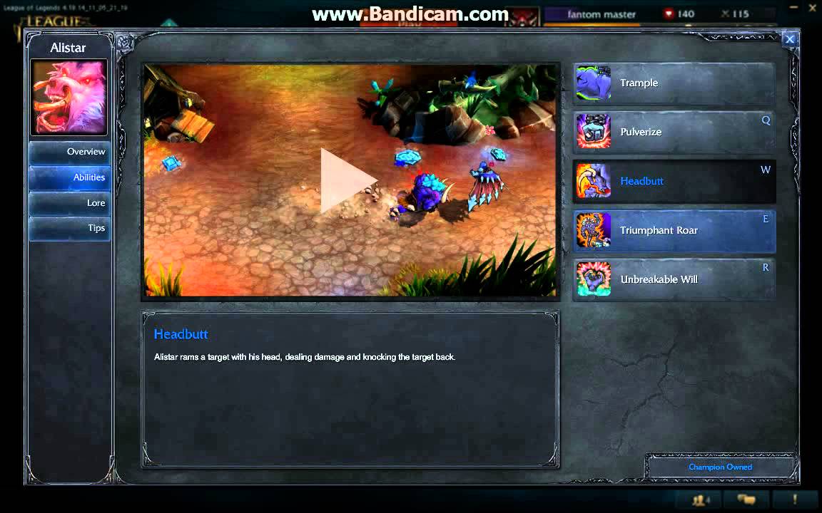ALISTAR ABILITIES LOL