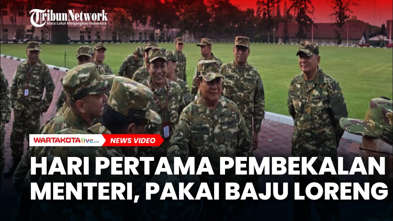 Hari Pertama Pembekalan Kabinet Pakai Baju Loreng di Akmil Magelang