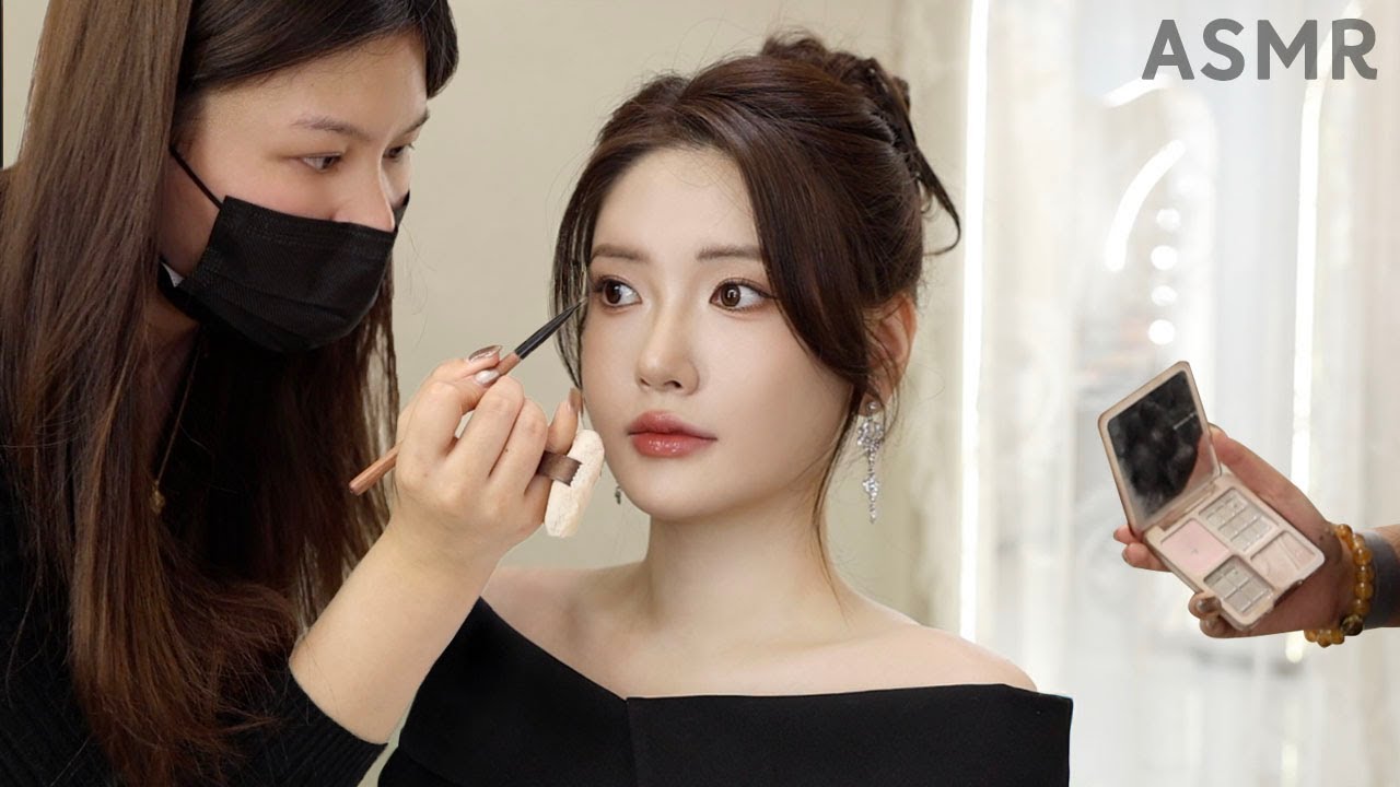 🇨🇳메이크업샵 ASMR 상해에서 받아본 중국 여배우 메이크업! (노토킹, 100% 후시녹음)
