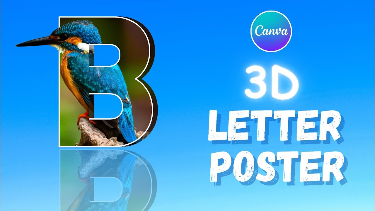 Create Stunning 3D Letter Poster in Canva | Step-by-Step Tutorial