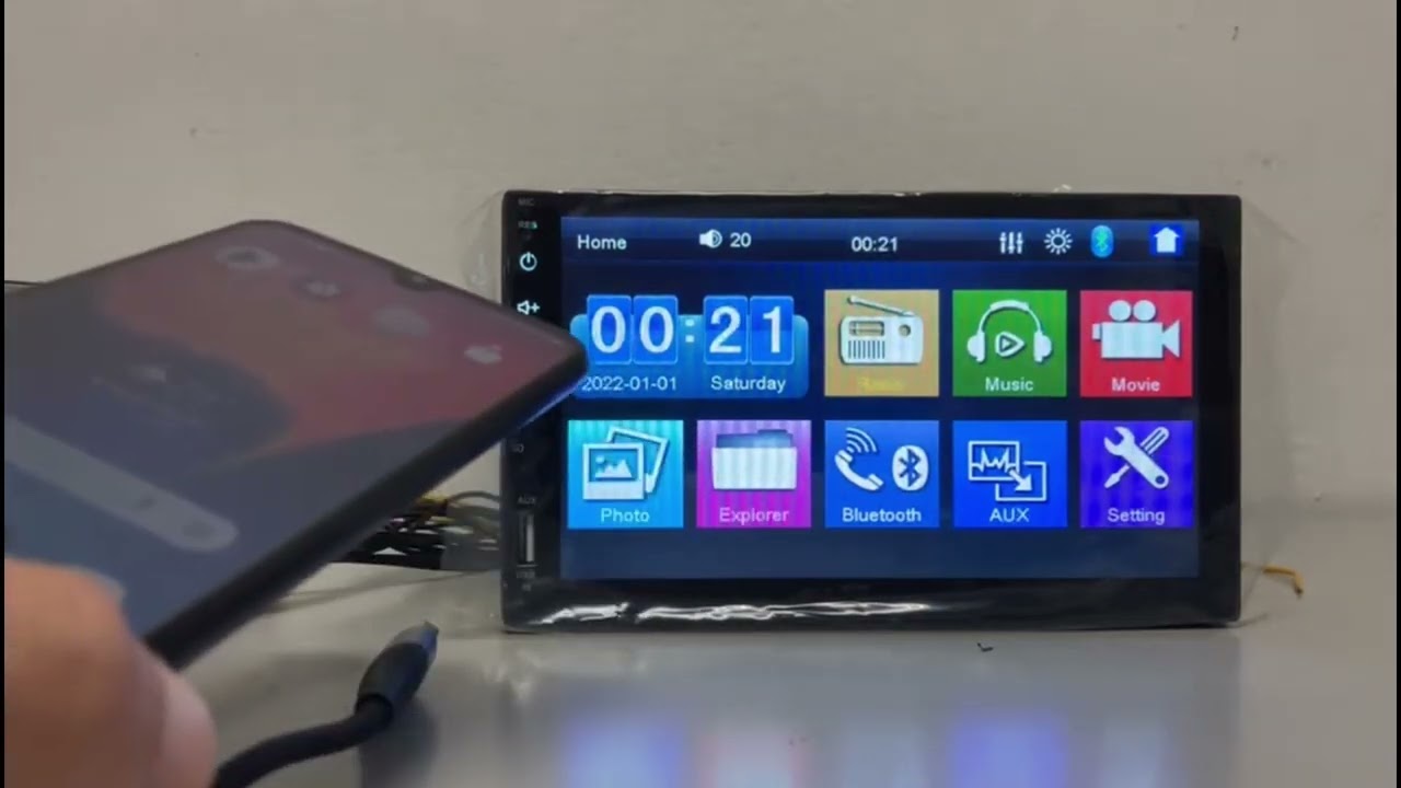 VIDEO DEMONSTRAÇÃO MULTIMIDIA HTECH HT-3000 2 DIN 7 POLEGADAS USB AUX SD BLUETOOTH E ESPELHAMENTO
